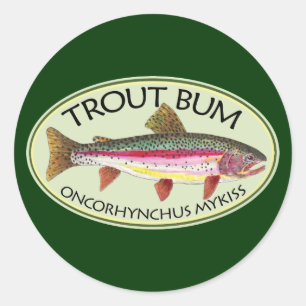 Humoristische forel Bum Vist Angler's Ronde Sticker