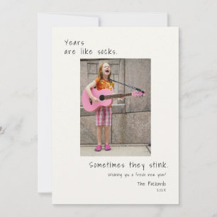 Humoristische foto Nieuwjaar Feestdagenkaart