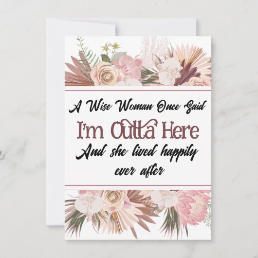 Humoristische Funny Leaving Kaarten voor collega,  (Voorkant)