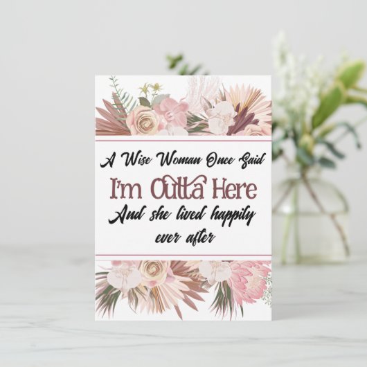 Humoristische Funny Leaving Kaarten voor collega,  (Staand voorkant)