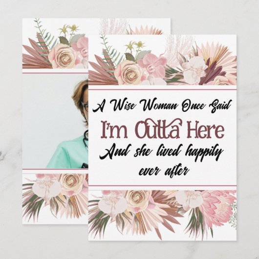 Humoristische Funny Leaving Kaarten voor collega,  (Voorkant / Achterkant)