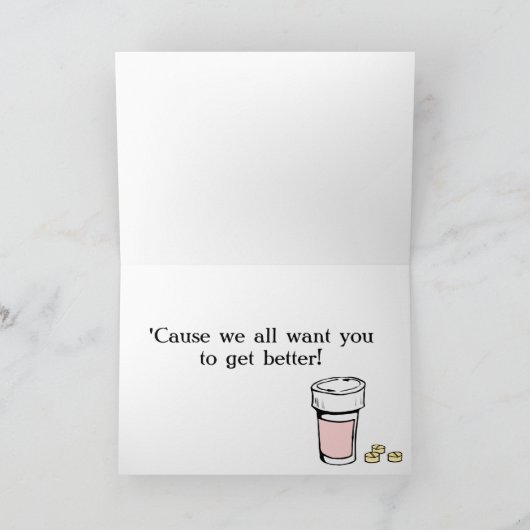 Humoristische Get Well Kaart (Binnen)