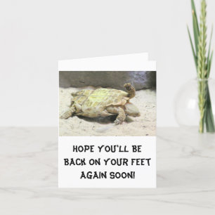 HUMORISTISCHE GET WELL NOTEER KAART / SCHILDPAD OM