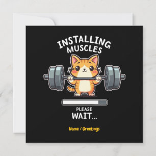 Humoristische Gewichtheffen Kat Oefening Gym Grapp Kaart