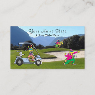 Humoristische Golfspeler Zakelijke Kaart Visitekaartje