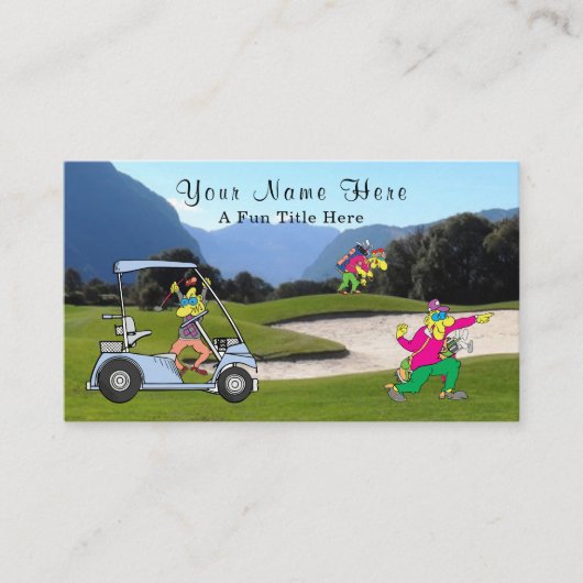 Humoristische Golfspeler Zakelijke Kaart Visitekaartje (Voorkant)