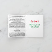 Humoristische Gospel Kerst Kaart (Binnen)