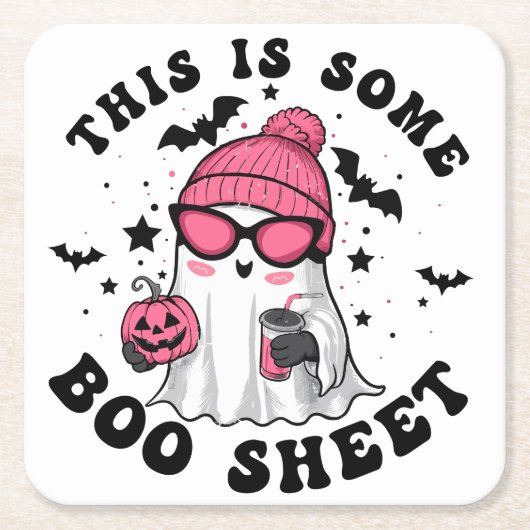 Humoristische Halloween "Dit is een aantal Boo She Kartonnen Onderzetters (Voorkant)