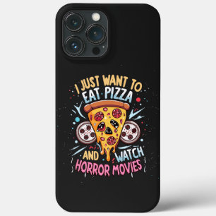Humoristische Halloween Gezegde Pizza en Horror Fi Case-Mate iPhone Case