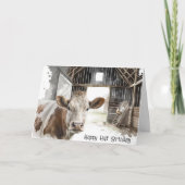 Humoristische halve Koe Kaart (Voorkant)