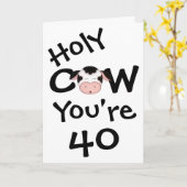Humoristische Heilige Koe Je bent 40 Grappige Verj Kaart (Gele Bloem)