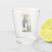 Humoristische heksenbrouwsel met kokende ketel shot glas (Achterkant)