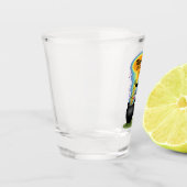 Humoristische heksenbrouwsel met kokende ketel shot glas (Links)