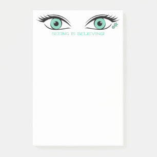 Humoristische het Spioneren Groene Ogen voor de Post-it® Notes