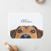 humoristische hond notitiekaartje (Voorkant / Achterkant in situ)