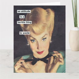 Humoristische houding retro groet kaart
