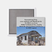 Humoristische Housewarming Party uitnodigingen Magneet (Voorkant / Achterkant)