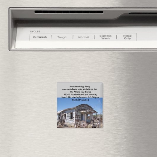 Humoristische Housewarming Party uitnodigingen Magneet (Insitu (Vaatwasser))