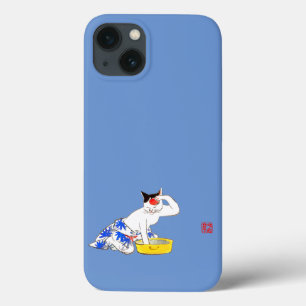 Humoristische Japanse Kat Bathing I Case-Mate iPhone Case