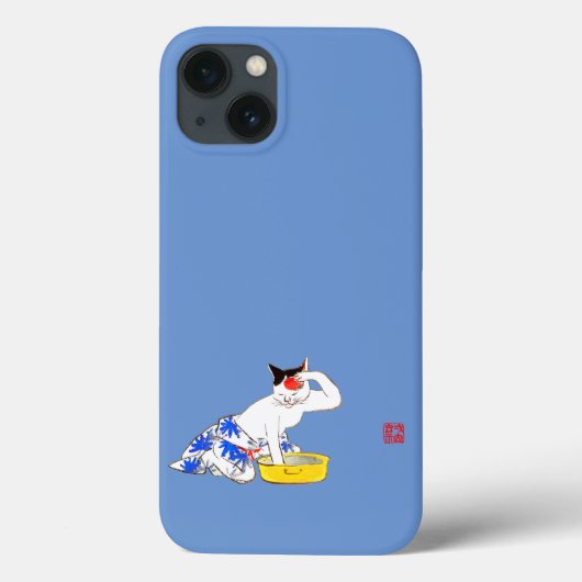 Humoristische Japanse Kat Bathing I Case-Mate iPhone Case (Achterkant)