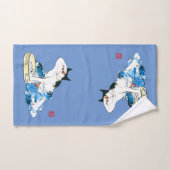 Humoristische Japanse Kat Bathing II Bad Handdoek (Handdoek)