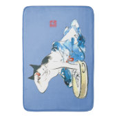 Humoristische Japanse Kat Bathing II Badmat (Voorkant Verticaal)