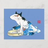 Humoristische Japanse Kat Bathing II Briefkaart (Voorkant)