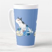 Humoristische Japanse Kat Bathing II Latte Mok (Linkerhoek)