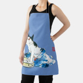 Humoristische Japanse Kat Bathing II Schort (Insitu)