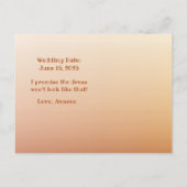 Humoristische jurk zal je mijn bruidsmeisje zijn uitnodiging briefkaart (Achterkant)