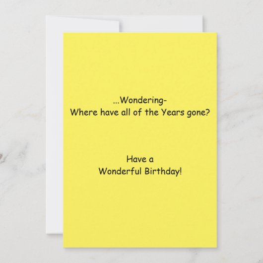 Humoristische Kaart van middelbare leeftijd (Achterkant)