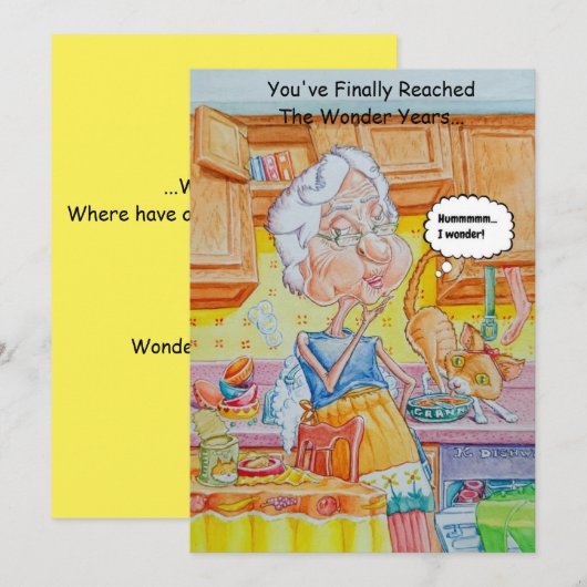 Humoristische Kaart van middelbare leeftijd (Voorkant / Achterkant)