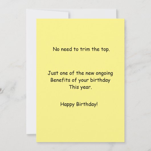 Humoristische Kaart van middelbare leeftijd (Achterkant)