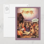 Humoristische Kaarten uit de kerststal twitteren h Feestdagenkaart (Voorkant / Achterkant)