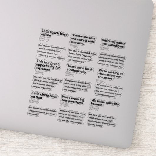 Humoristische Kantoor E-mail definities Sticker Pa (Detail)