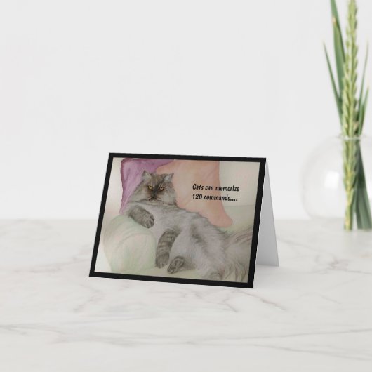 Humoristische kat die een kat is kaart (Voorkant)