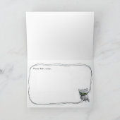 humoristische kat Halloween kaart (Binnen)