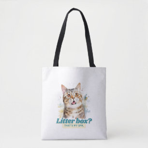 Humoristische kat "kattenbak? Dat is mijn spa" Tote Bag