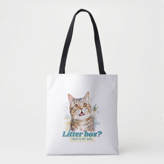 Humoristische kat "kattenbak? Dat is mijn spa" Tote Bag (Voorkant)