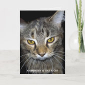 Humoristische kat verjaardag kaart (Voorkant)