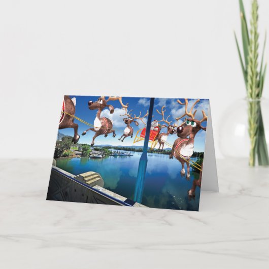 Humoristische kerst Kaart van de pelgrimstocht van (Voorkant)