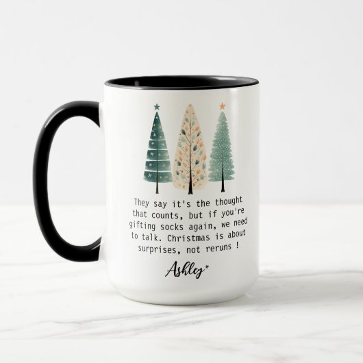 Humoristische Kerstcadeau Idee voor Vrouwen Mok (Links)