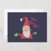 Humoristische Kerstman met feestelijke Ho Ho Ho Briefkaart (Voorkant / Achterkant)
