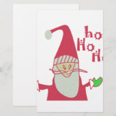 Humoristische Kerstman met feestelijke Ho Ho Ho Briefpapier (Voorkant / Achterkant)