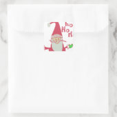 Humoristische Kerstman met feestelijke Ho Ho Ho Vierkante Sticker (Tas)