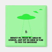 Humoristische kippenontvoering magneet (Voorkant)