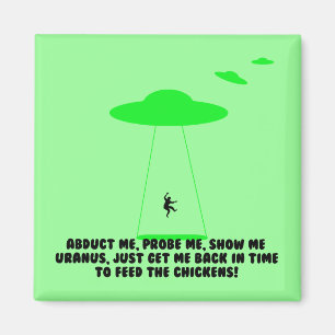 Humoristische kippenontvoering magneet