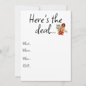 Humoristische Lady Cartoon Party Uitnodiging (Achterkant)