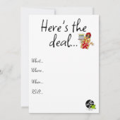 Humoristische Lady Cartoon Party Uitnodiging (Achterkant)