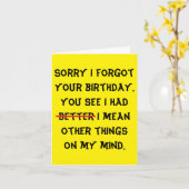 humoristische late verjaardag kaart (Gele Bloem)